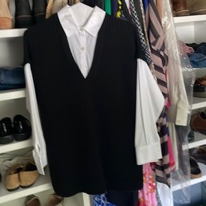 Twofer vest with white blouse attached